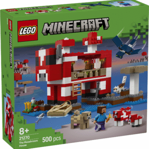 LEGO Minecraft Mooshroomi maja innustab loomingulist ehitust ning sisaldab põllukultuure