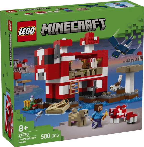 LEGO Minecraft Mooshroomi maja innustab loomingulist ehitust ning sisaldab põllukultuure