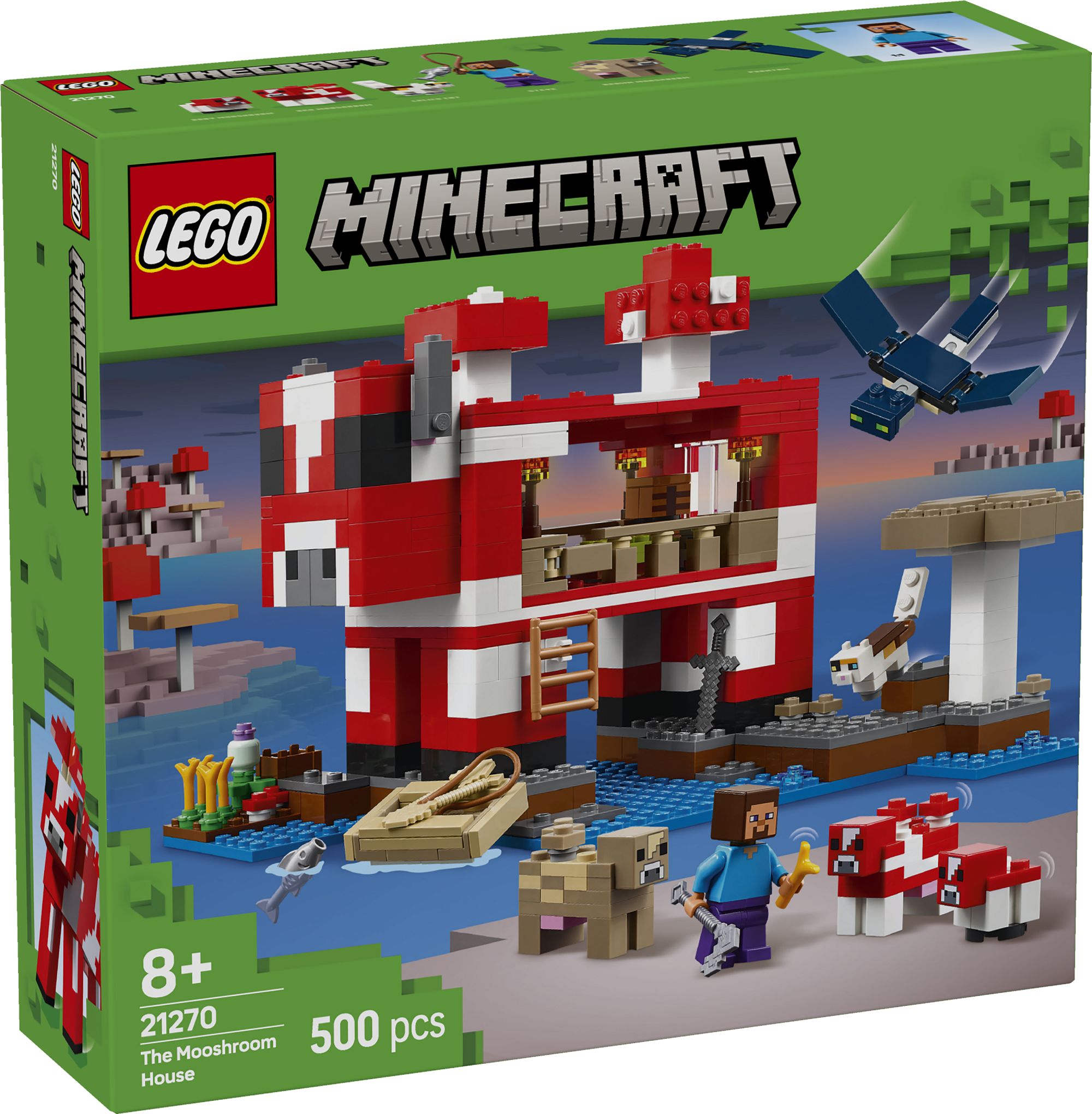 LEGO Minecraft Seene maja LEGO Minecraft Mooshroomi maja innustab loomingulist ehitust ning sisaldab põllukultuure