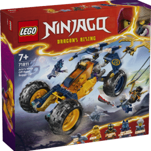 LEGO® NINJAGO® Arini maastikubagi sõiduki mängukomplekt võimaldab lastel nelja NINJAGO tegelaskuju minifiguuriga taaselustada seiklusi Varjumetsast.