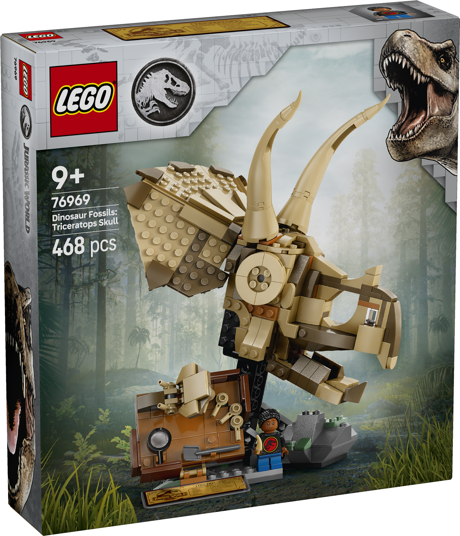 LEGO Jurassic World Dinosauruste fossiilid: Triceratopsi kolju Dinosauruste fännid saavad selles LEGO Jurassic World kogutavas komplektis ehitada ja esitleda Triceratopsi kolju fossiili koos minifiguuriga.
