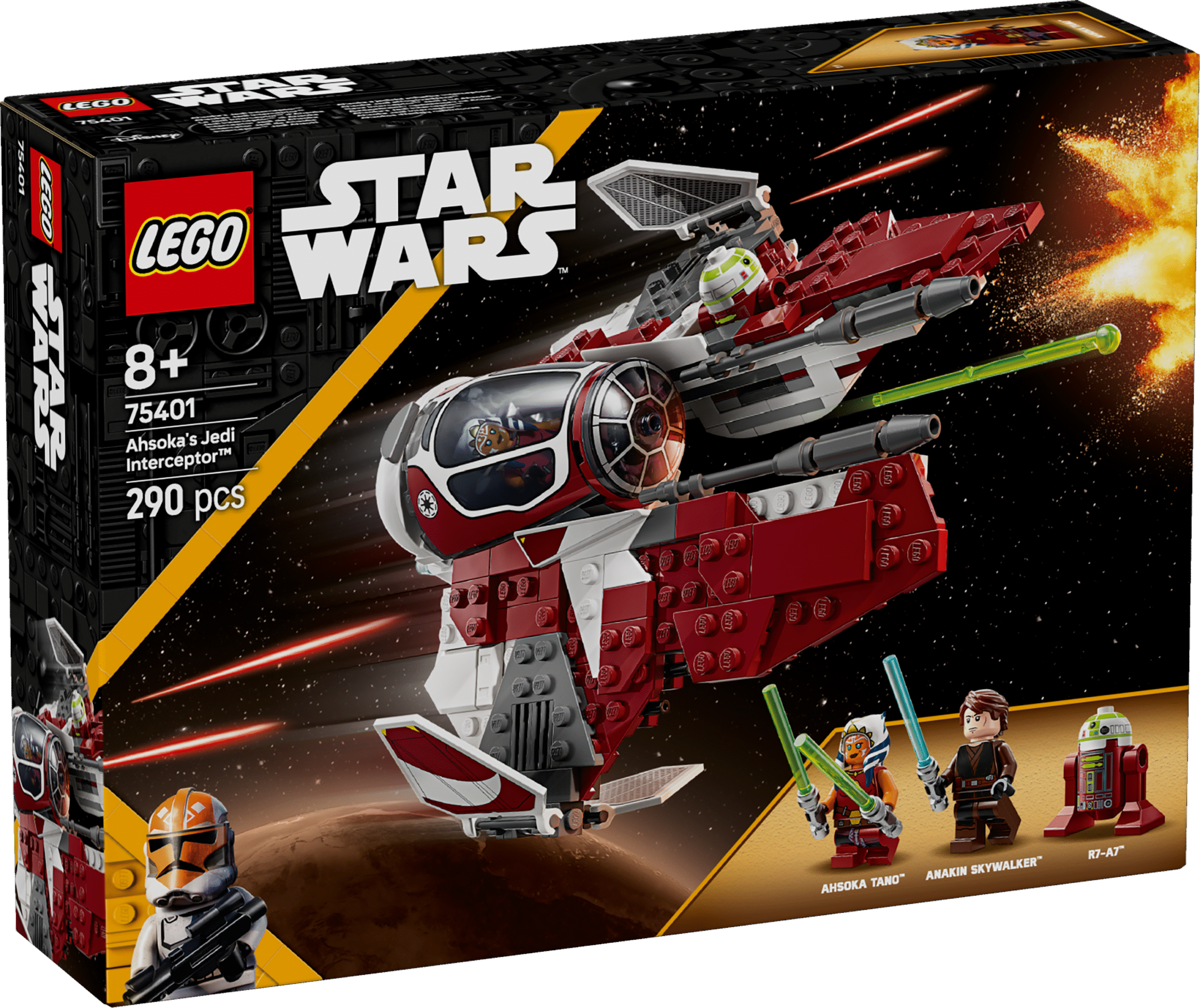 LEGO Star Wars Ahsoka Jedi Interceptor Komplektis on Ahsoka Jedi Interceptori kokkupandav mudel filmist Star Wars: kloonide sõda ja see on parim LEGO Star Wars kingitus lastele.