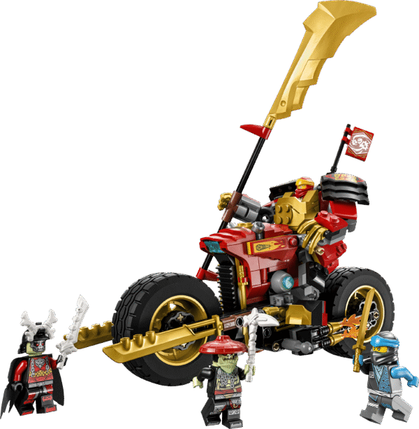muudetavate asenditega roboti ja nelja minifiguuriga.