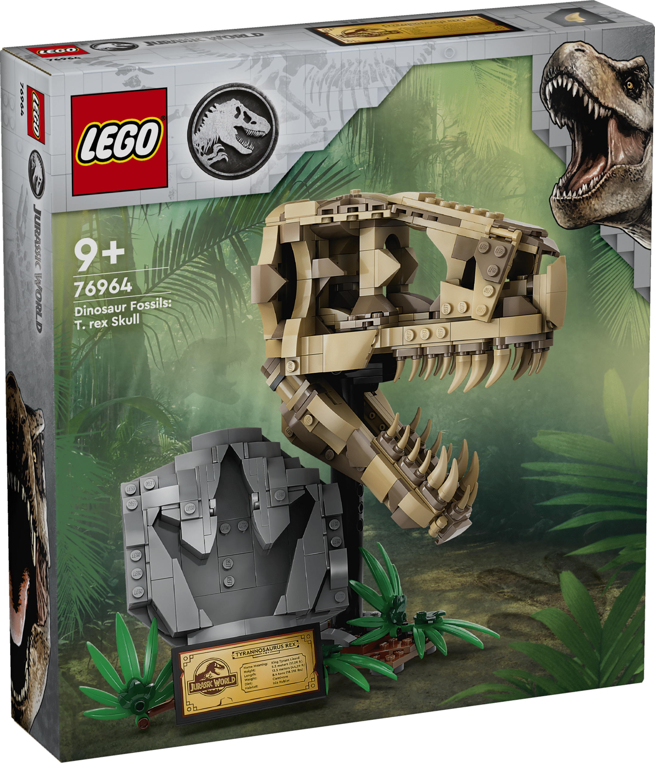 LEGO Jurassic World Dinosauruse Fossiilid: T. Rexi Pealuu Premeeri selle LEGO® Jurassic World dinosauruse fännidele mõeldud kingitusega poisse ja tüdrukuid ning valmista T. rexi mängukolju.