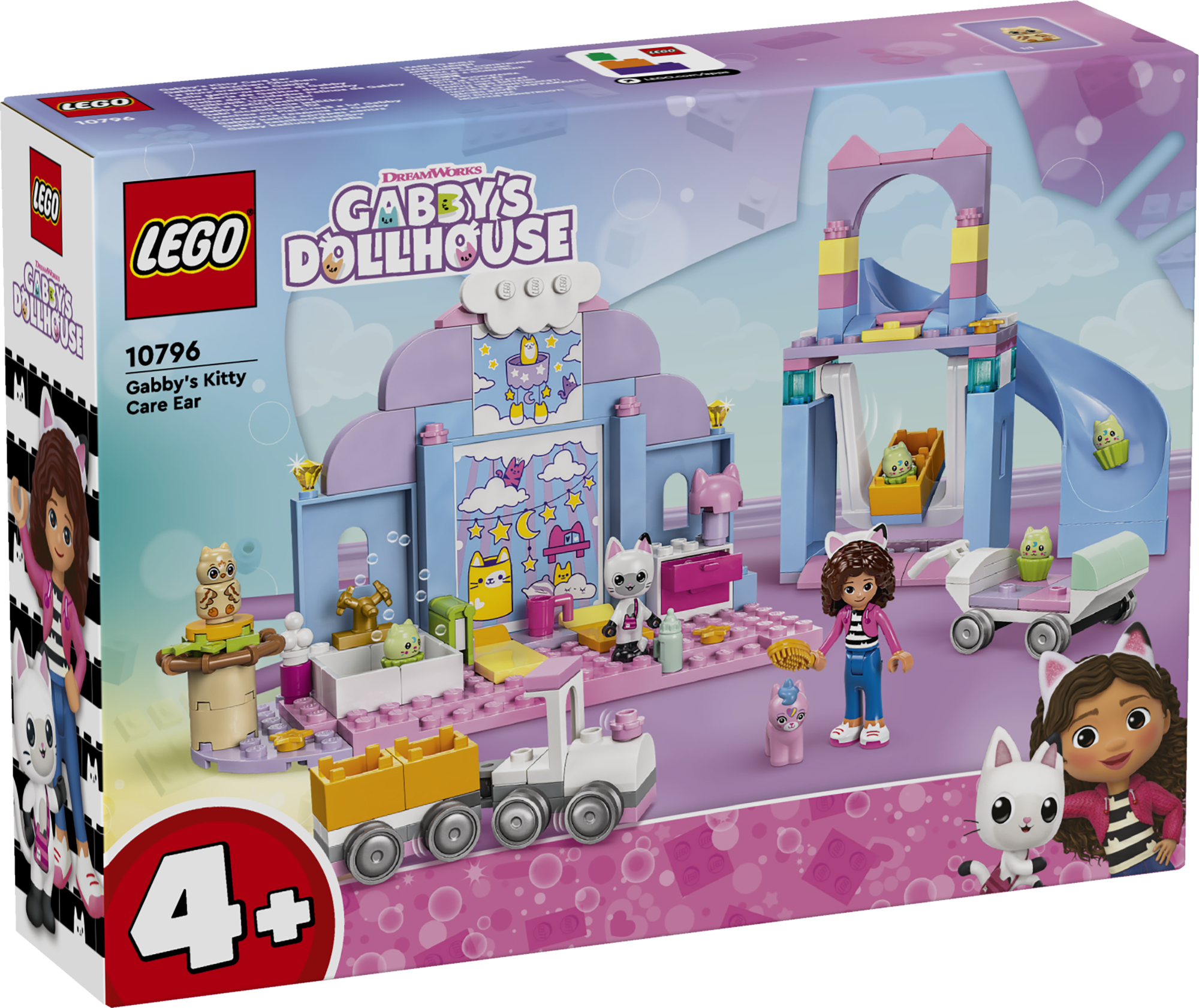 LEGO Gabby´s Dollhouse Gabby kassikeste päevahoid Mängukomplekt Gabby kassikeste päevahoid sisaldab mängurongi ja muid detaile