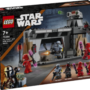 Aita Paz Vizslal kaitsta Mandalore’i maa-alust baasi Moff Gideoni ja tema Praetorian Guardide eest selle LEGO® Star Wars™-i ehitusmänguasjadega lastele.
