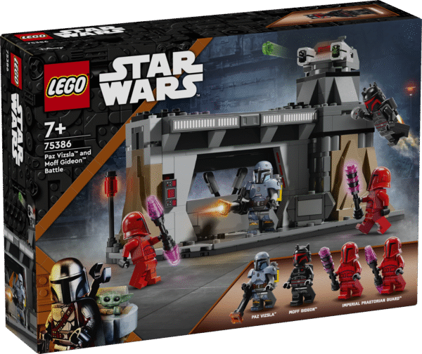 Aita Paz Vizslal kaitsta Mandalore’i maa-alust baasi Moff Gideoni ja tema Praetorian Guardide eest selle LEGO® Star Wars™-i ehitusmänguasjadega lastele.