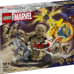 See lastele mõeldud kokkupandav LEGO® Marveli Spider-Mani mänguasi taasloob ikoonilise Sandmani lahingustseeni Marvel Studiosi filmist „Spider-Man: No Way Home“
