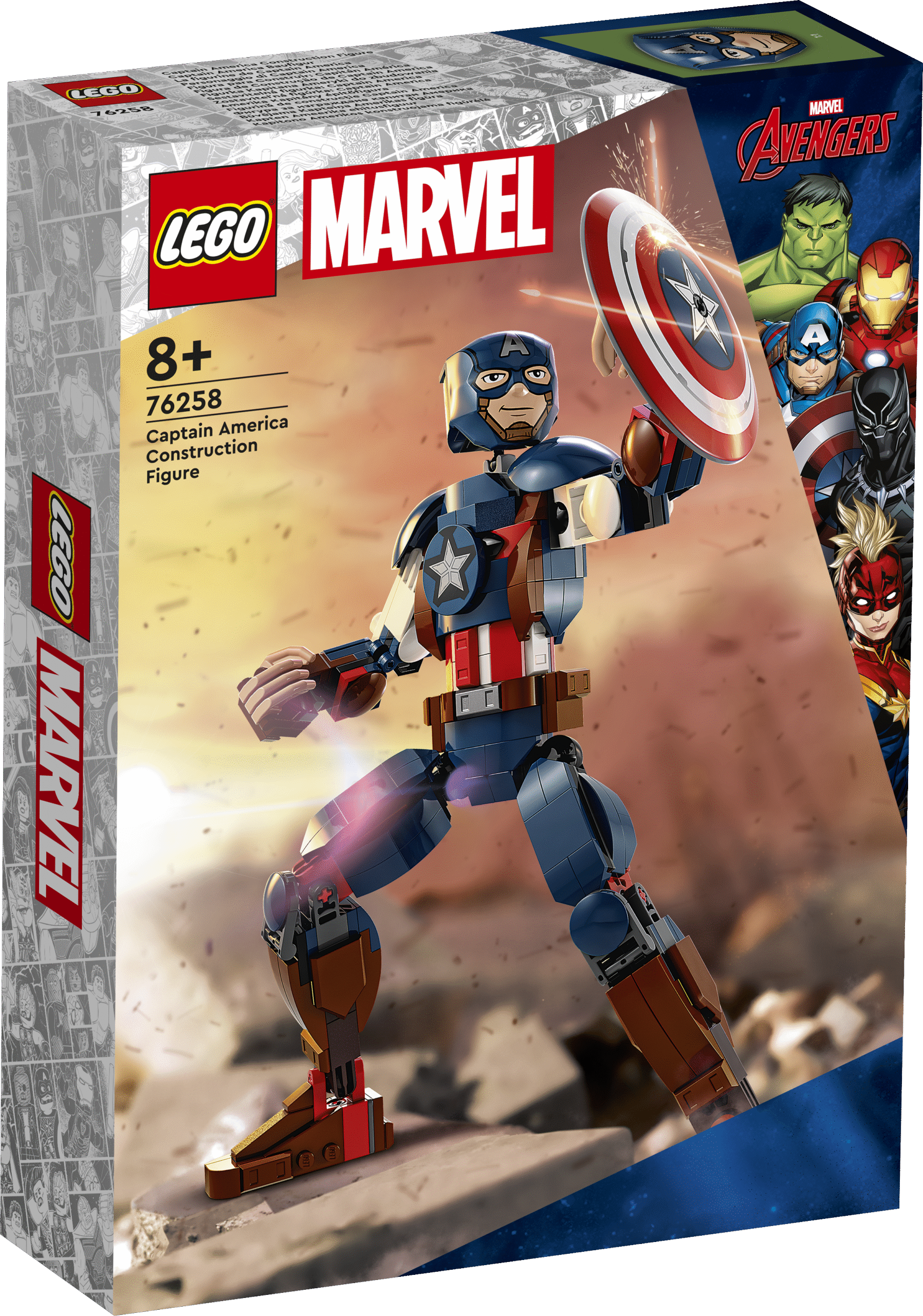 LEGO Super Heroes Kapten Ameerika ehitusfiguur Pane Kapten Ameerika seiklused detailse täielikult liigendatud figuuriga legendaarsest supersõdurist noorte Marveli fännide kätesse.