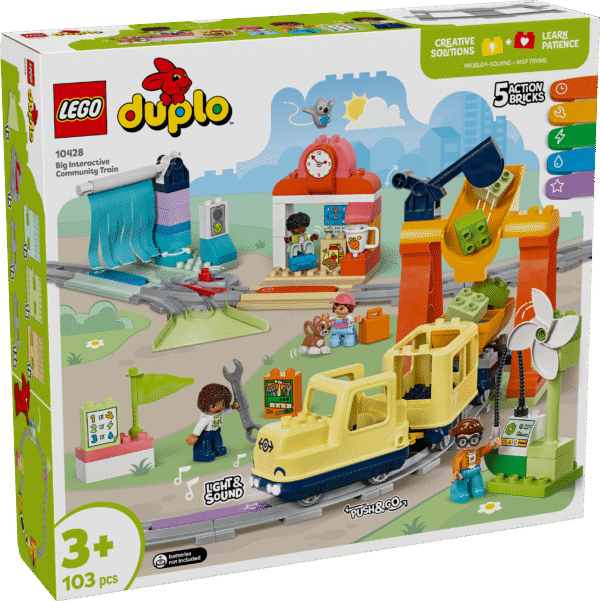 Veokitäis tegevusi... Tuled... Helid... Otsuste tegemine... Lõbus õppimine... Selles tegevusterohkes LEGO DUPLO väikelaste rongimänguasjas on kõike!