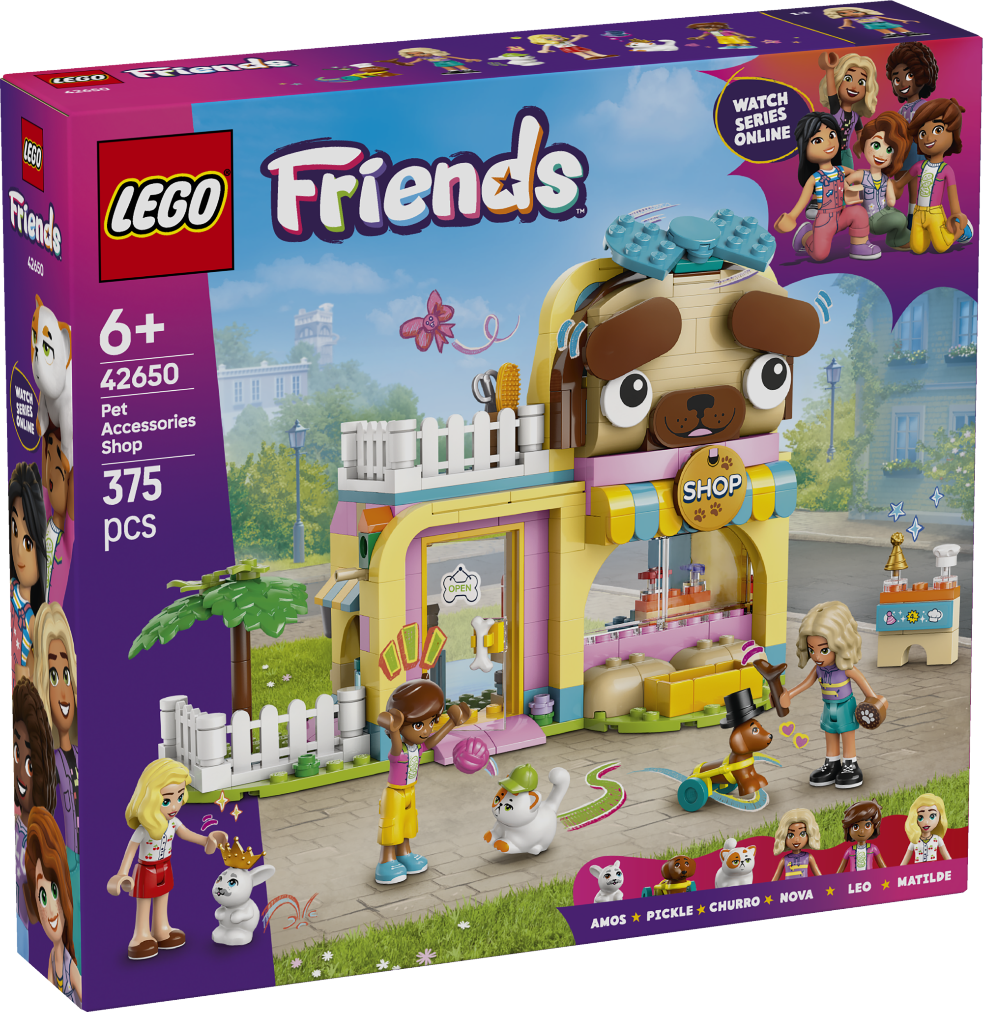 LEGO Friends Lemmikloomaaksessuaaride pood Selles LEGO Friends komplektis on 3 mininukutegelast ja 3 loomafiguuri