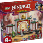 LEGO NINJAGO Ninja Spinjitzu templi mängukomplekt võimaldab 4-aastastel ja vanematel lastel õppida 4 minifiguuri ja draakoniga lugusid jutustama.