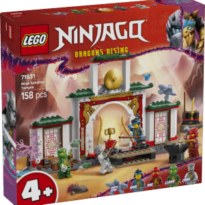 LEGO NINJAGO Ninja Spinjitzu templi mängukomplekt võimaldab 4-aastastel ja vanematel lastel õppida 4 minifiguuri ja draakoniga lugusid jutustama.