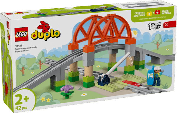 Eelkooliealised lapsed saavad selle rööpaehitusmänguasjaga muuta oma LEGO DUPLO rongikomplektid lõbusamaks