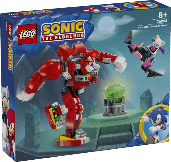 Videomängu tegelaskujud ja tegevus LEGO® Sonic the Hedgehog™ fännidele selles Knucklesi robotvalvuri komplektis koos roboti