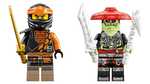 skorpioni kujutav olend ja kaks minifiguuri.