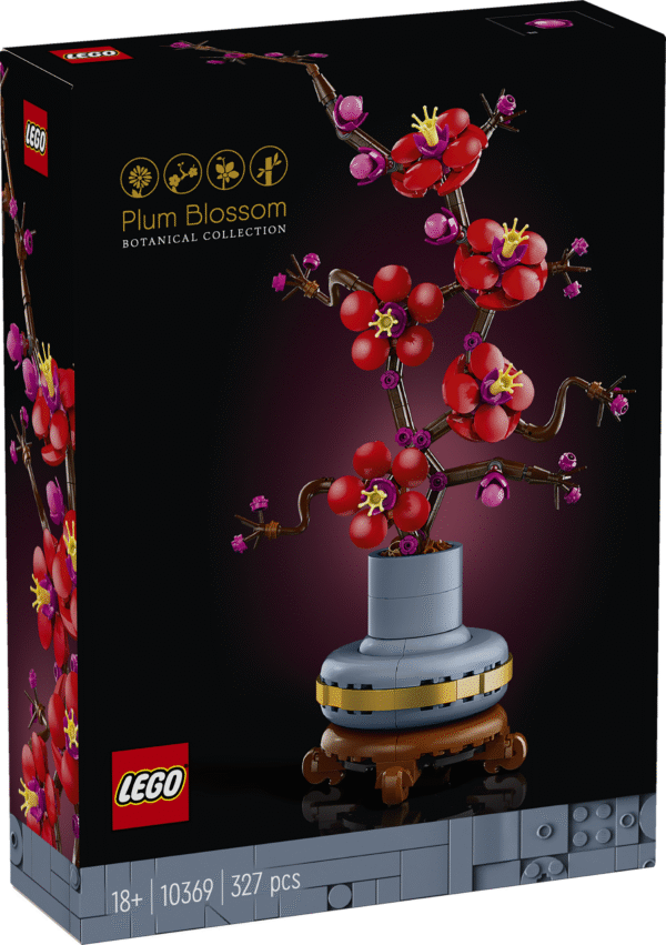 Loo elegantne lilleline väljapanek ehituskomplektiga LEGO Icons Ploomiõis – see on ajatu kingiidee LEGO botaanikakollektsioonist.