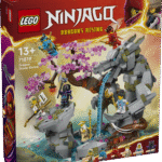 LEGO NINJAGO Draakonikivi pühamu mänguasi koos kuue NINJAGO minifiguuriga nii mängimiseks kui ka esitlemiseks.