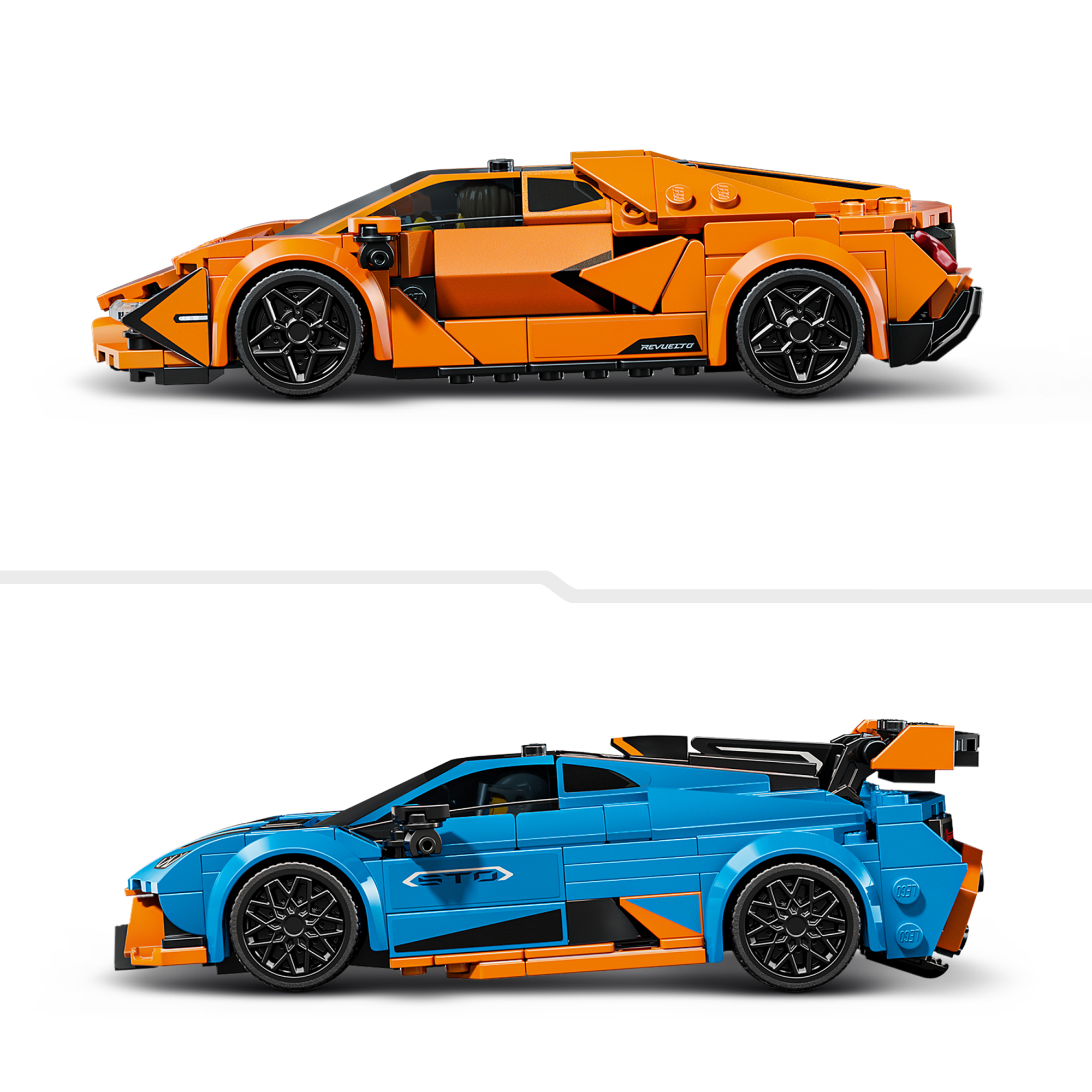 image_raw mängida ja esitleda Revuelto ja Huracán STO mudeleid koos 2 minifiguuriga.