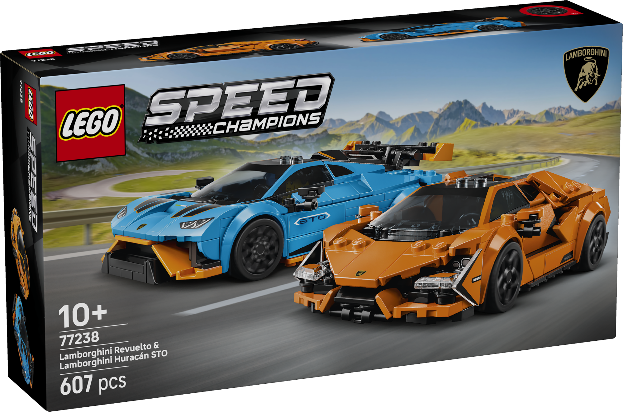LEGO Speed Champions Lamborghini Revuelto ja Huracán STO LEGO® Speed Champions Lamborghini topeltpakk võimaldab lastel koguda