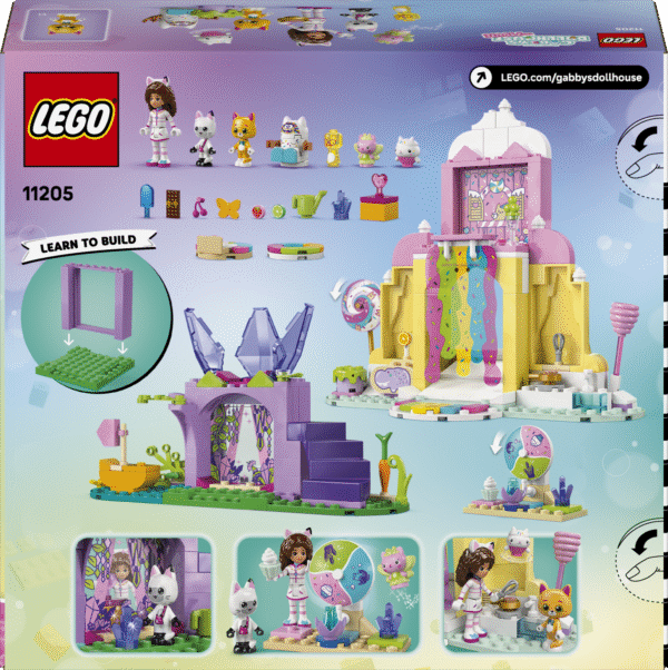 Pandy Pawsi ja sõpradega komplektis LEGO® Gabby nukumaja Maiustustemägi ja kiisuaed