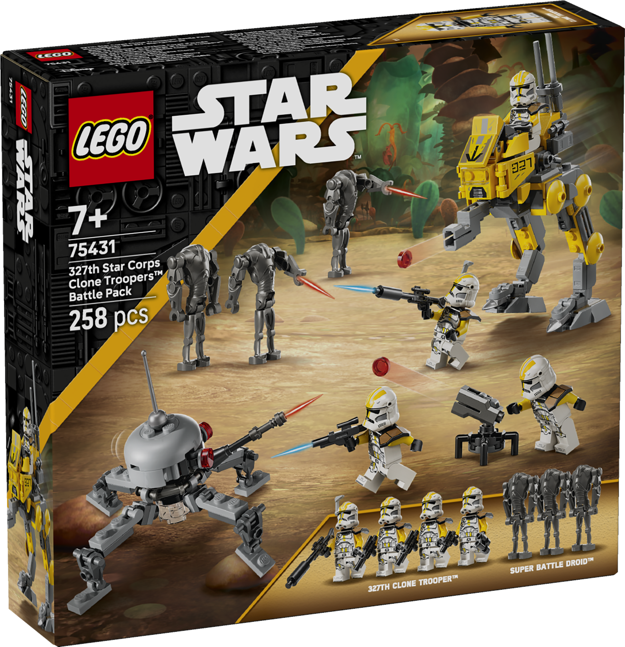 LEGO Star Wars 327.tähekorpuse kloonsõdalaste lahingukomplekt Play out Star Wars: Revenge of the Sith™ battles between 327th Star Corps Clone Troopers and Super Battle Droids with this building toy for kids.