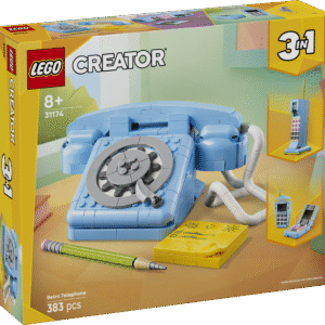 Lapsed saavad seda 1960. aastate LEGO® Creatori retrotelefoni esitleda ja sellega mängida ning seejärel ümber ehitada 1980. või 2000. aastate telefoniks.