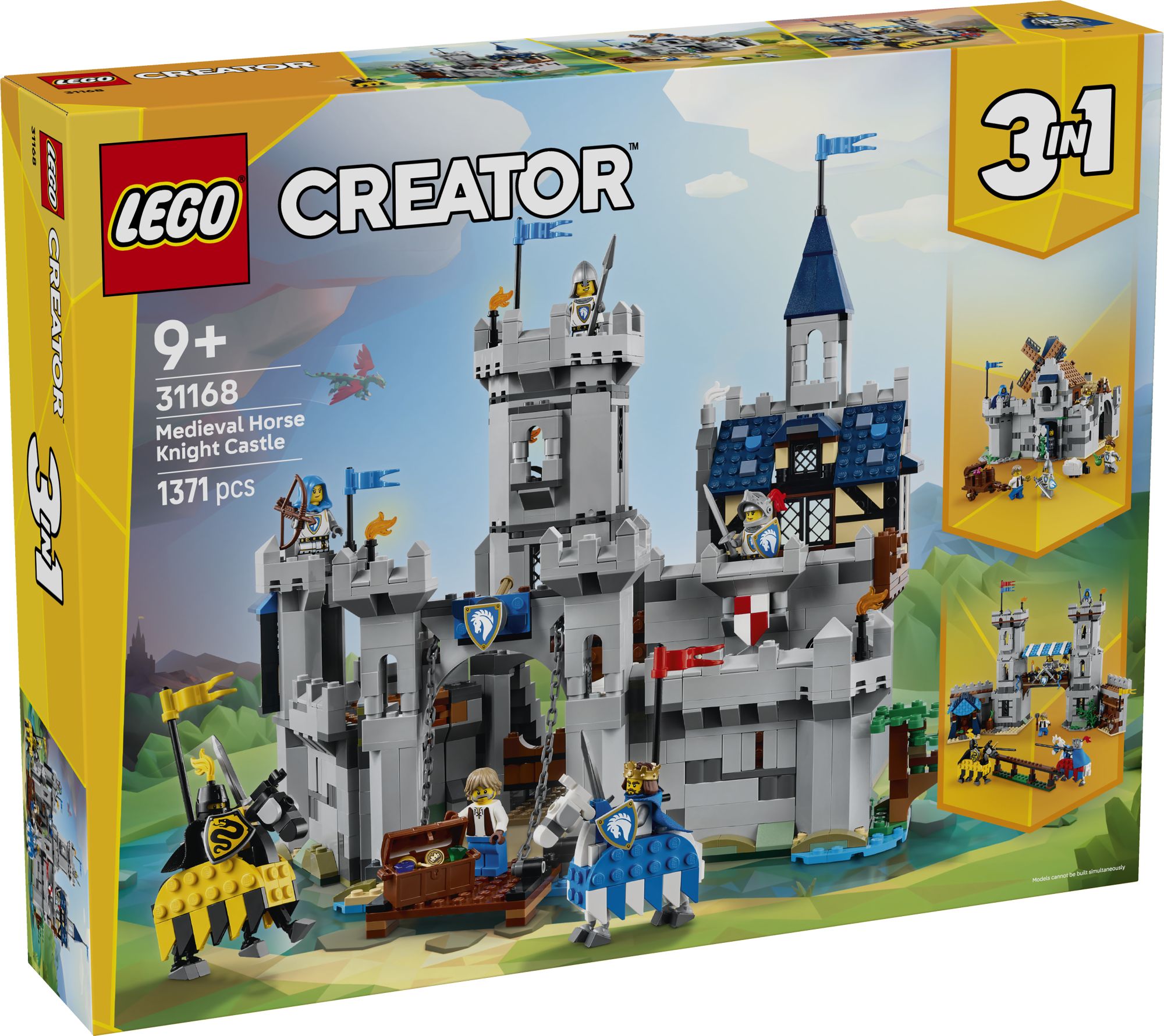 LEGO Creator Keskaegne hoburüütli loss Lapsed saavad selle LEGO® Creator 3 ühes keskaegse lossiga mängid ja selle ümber ehitada rüütliturniiri komplektiks või keskaegseks linnaks.