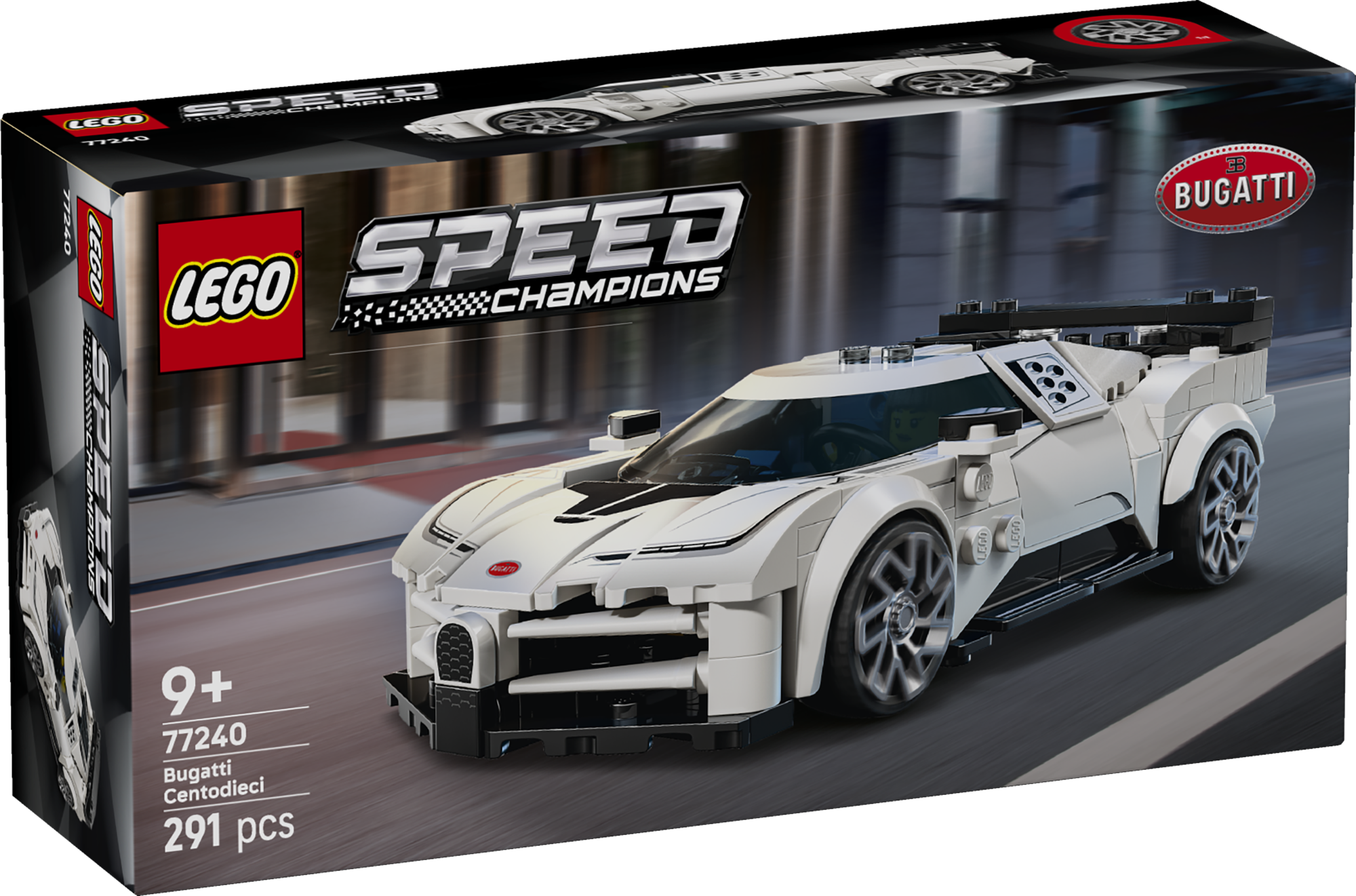 LEGO Speed Champions Bugatti Centodieci supersportauto Lapsed saavad selle muljetavaldava LEGO® Speed Champions Bugatti Centodieci supersportauto mängukomplektiga põnevaid võidusõite etendada.