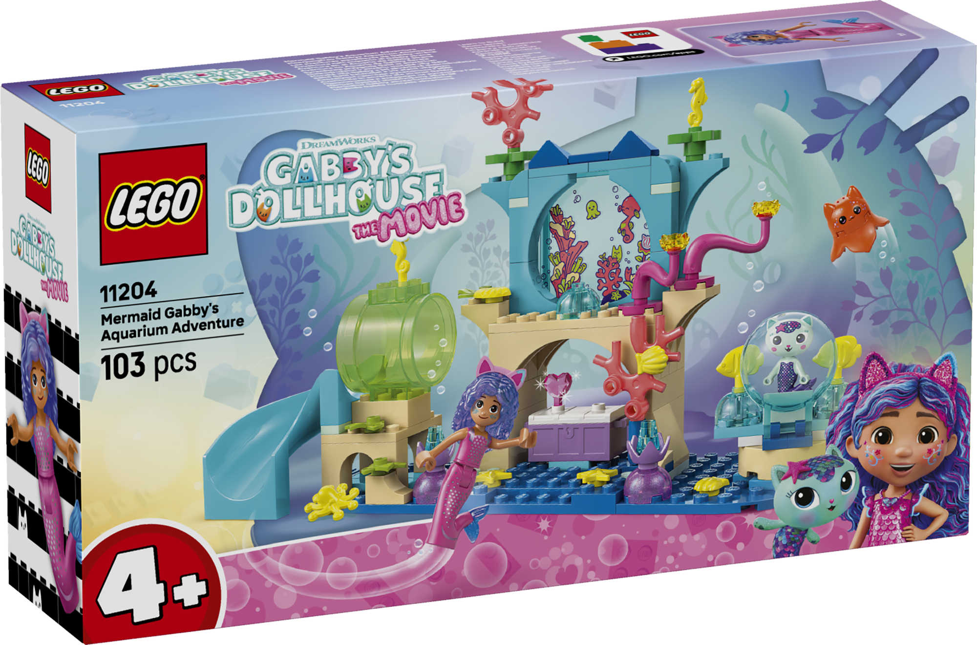 LEGO Gabby`s Dollhouse Merineitsi Gabby akvaariumiseiklus LEGO® Gabby nukumaja Merineitsi Gabby akvaariumiseiklus on värviline mereelustikumänguasi
