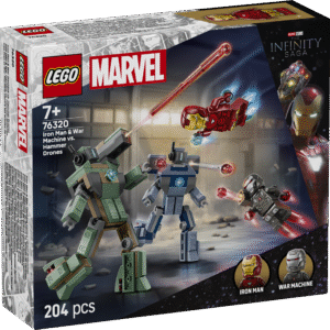 LEGO® ǀ Marvel Iron Man ja Sõjamasin vs. haamerdroonid on ehitusmänguasi