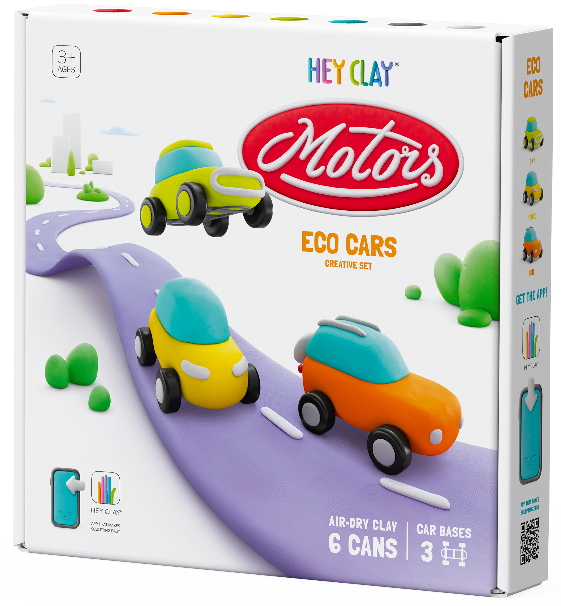 HEY CLAY voolimismass Öko autod ratastega Mõnusalt pehme voolimismass