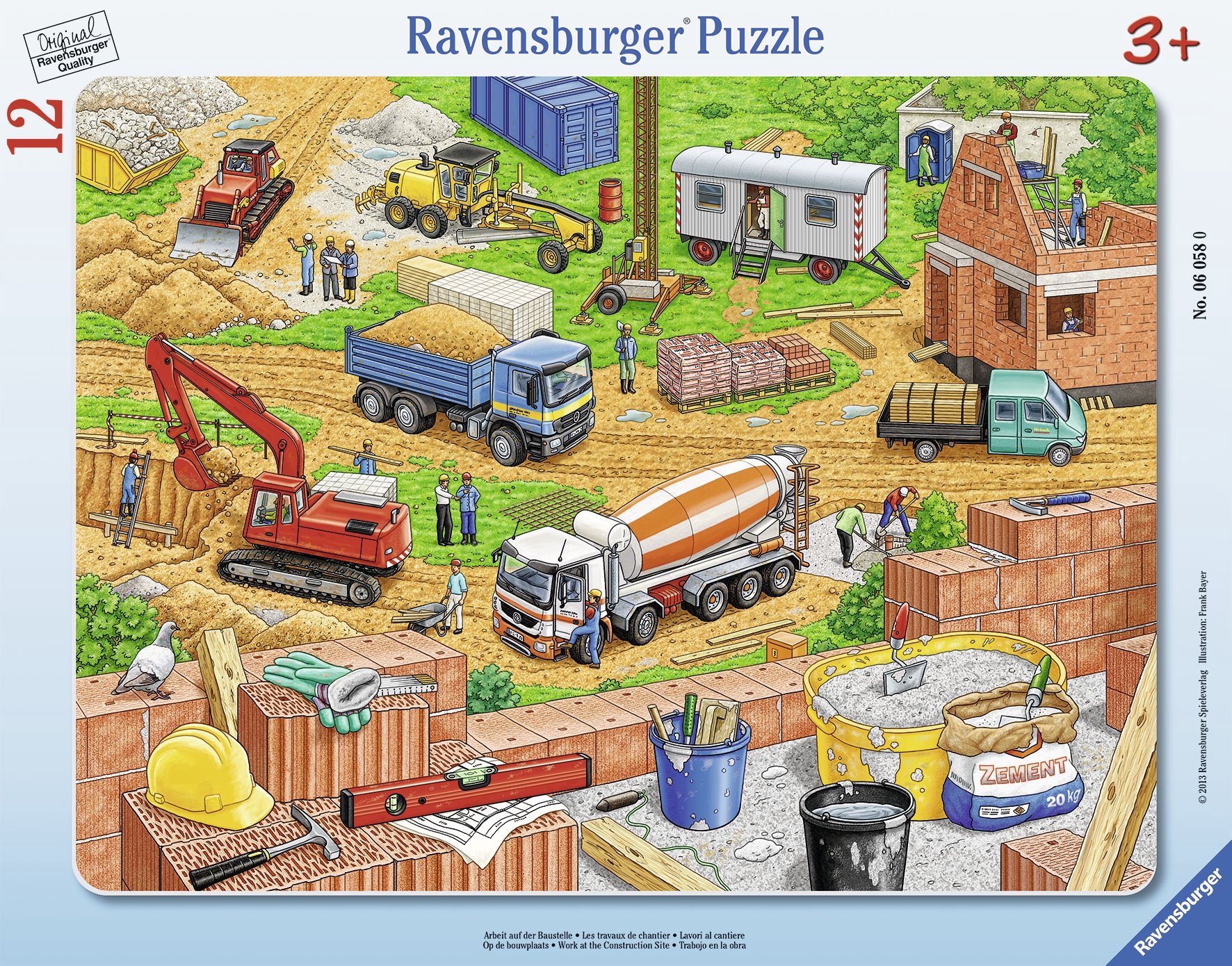 Ravensburger plaatpusle 12 tk Ehitusmasinad Väikelaste lemmikpusle!