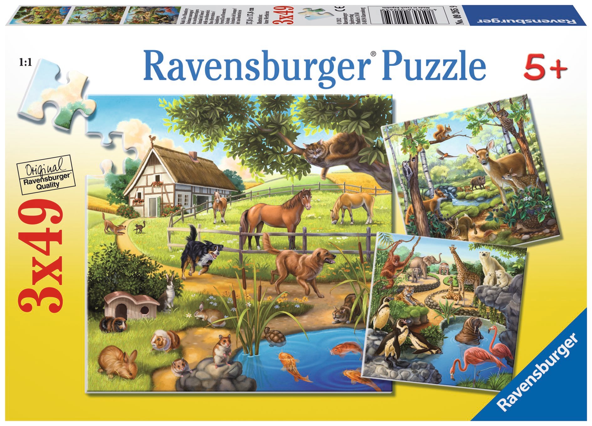 Ravensburger pusle 3x49 tk Loomad Paatidest laevadeni