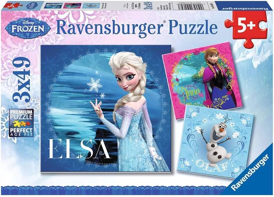 Ravensburger pusle 3x49 tk Disney Lumekuninganna / Frozen Paatidest laevadeni