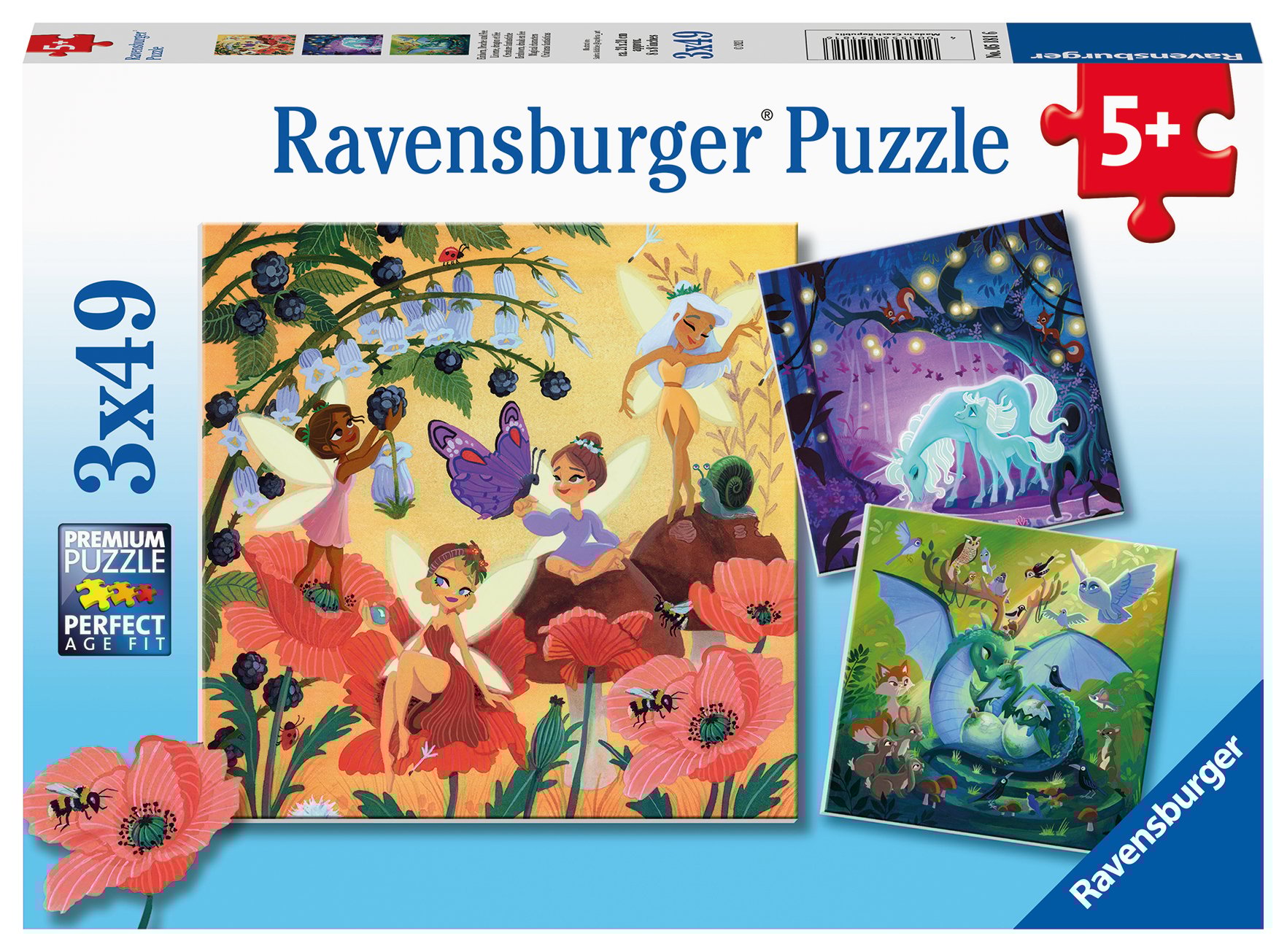 Ravensburger pusle 3x49 tk Maagilised tegelased Paatidest laevadeni
