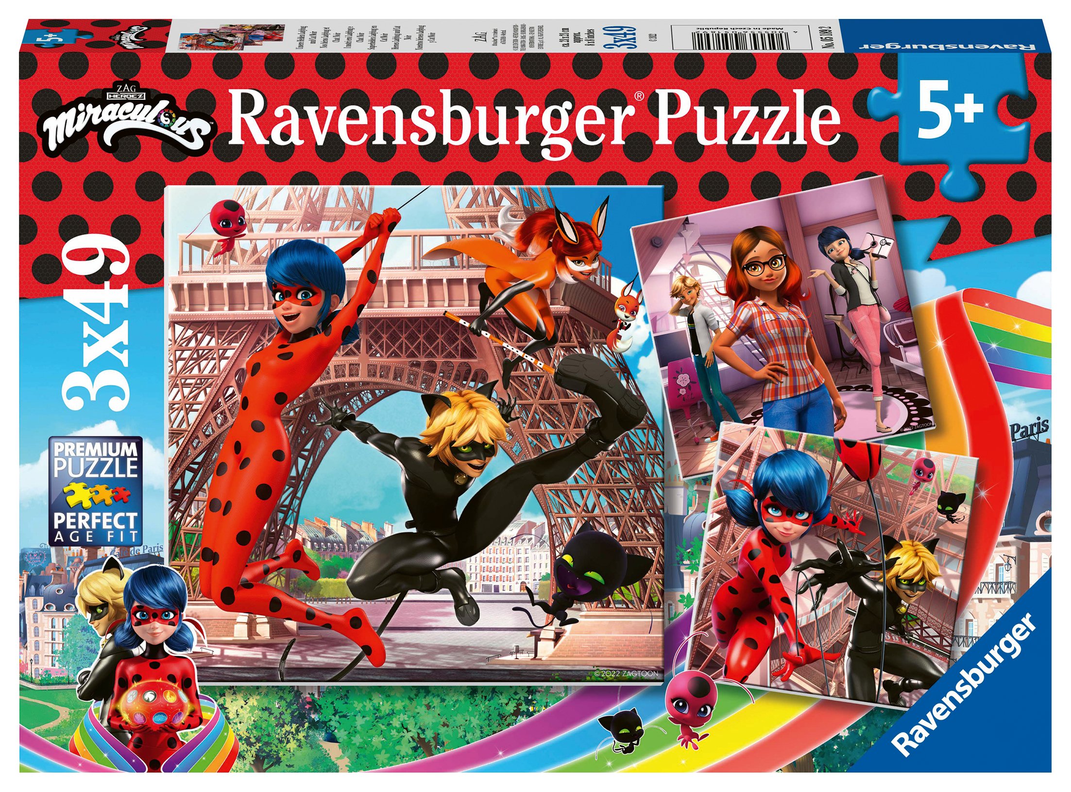 Ravensburger pusle 3x49 tk Miraculous Paatidest laevadeni