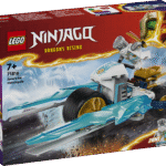 LEGO Ninjago Zane’I jäämootorratas LEGO® NINJAGO® Zane'i jäämootorratta põnevusmängukomplekt 1 minifiguuriga võimaldab lastel etendada lugusid telesarja NINJAGO Dragons Rising 2. hooajast.