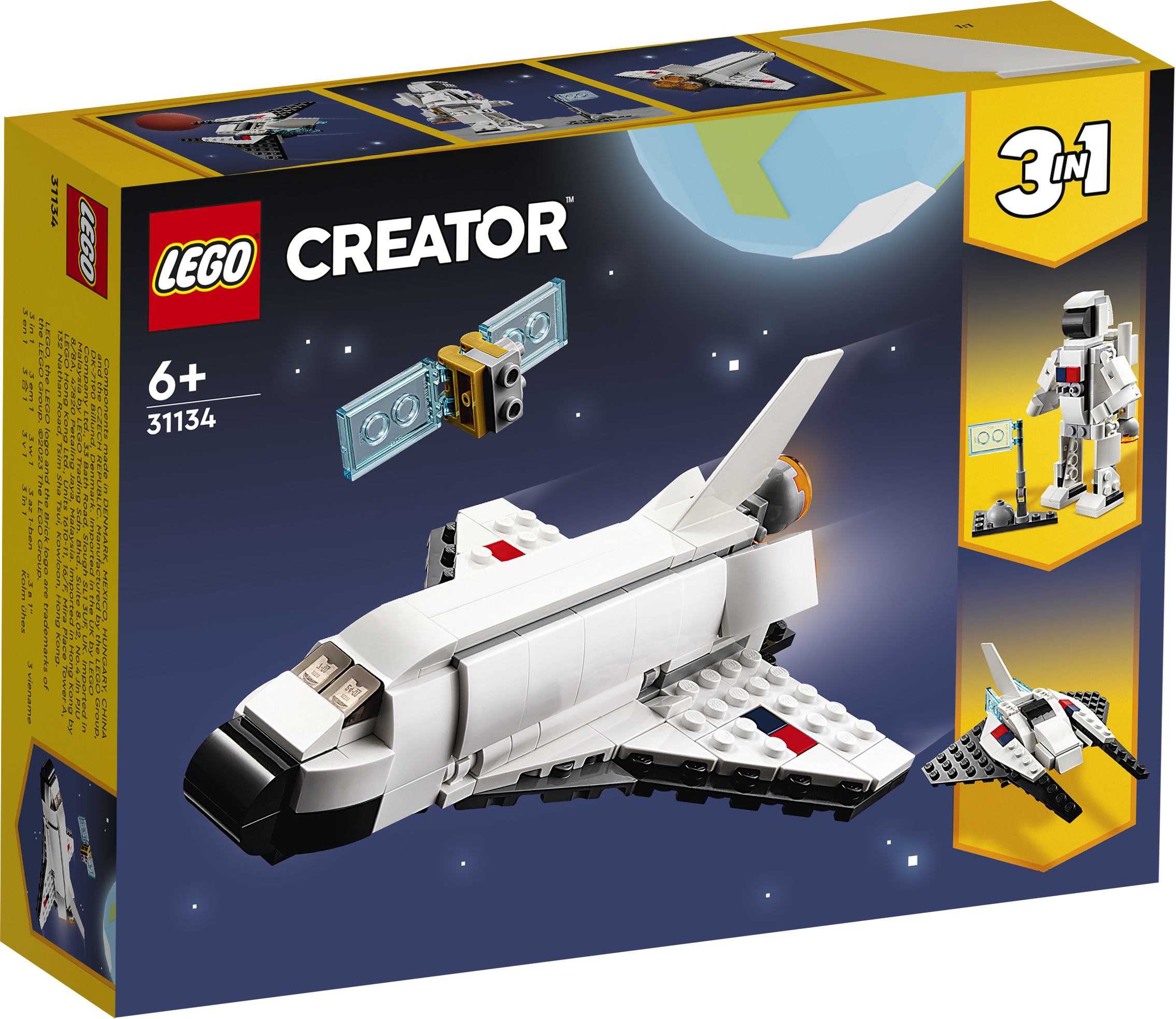 LEGO Creator Kosmosesüstik Lastele ja kosmoseseikluste fännidele meeldib kindlasti see Creator 3in1 kosmosesüstiku mängukomplekt