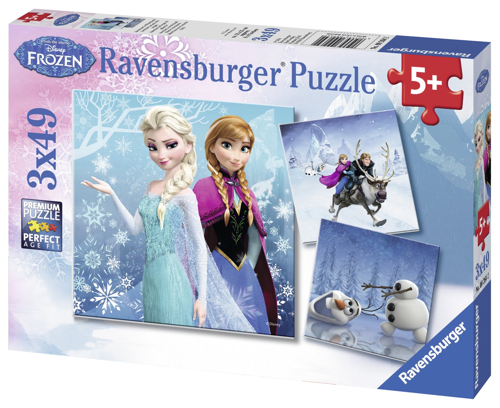 Ravensburger pusle 3x49 tk Lumekuninganna / Frozen Paatidest laevadeni