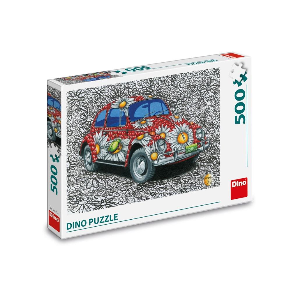 Dino pusle 500 tk Värvitud VW Beetle Dino pusled pakuvad lõbusat puslekogemust perega