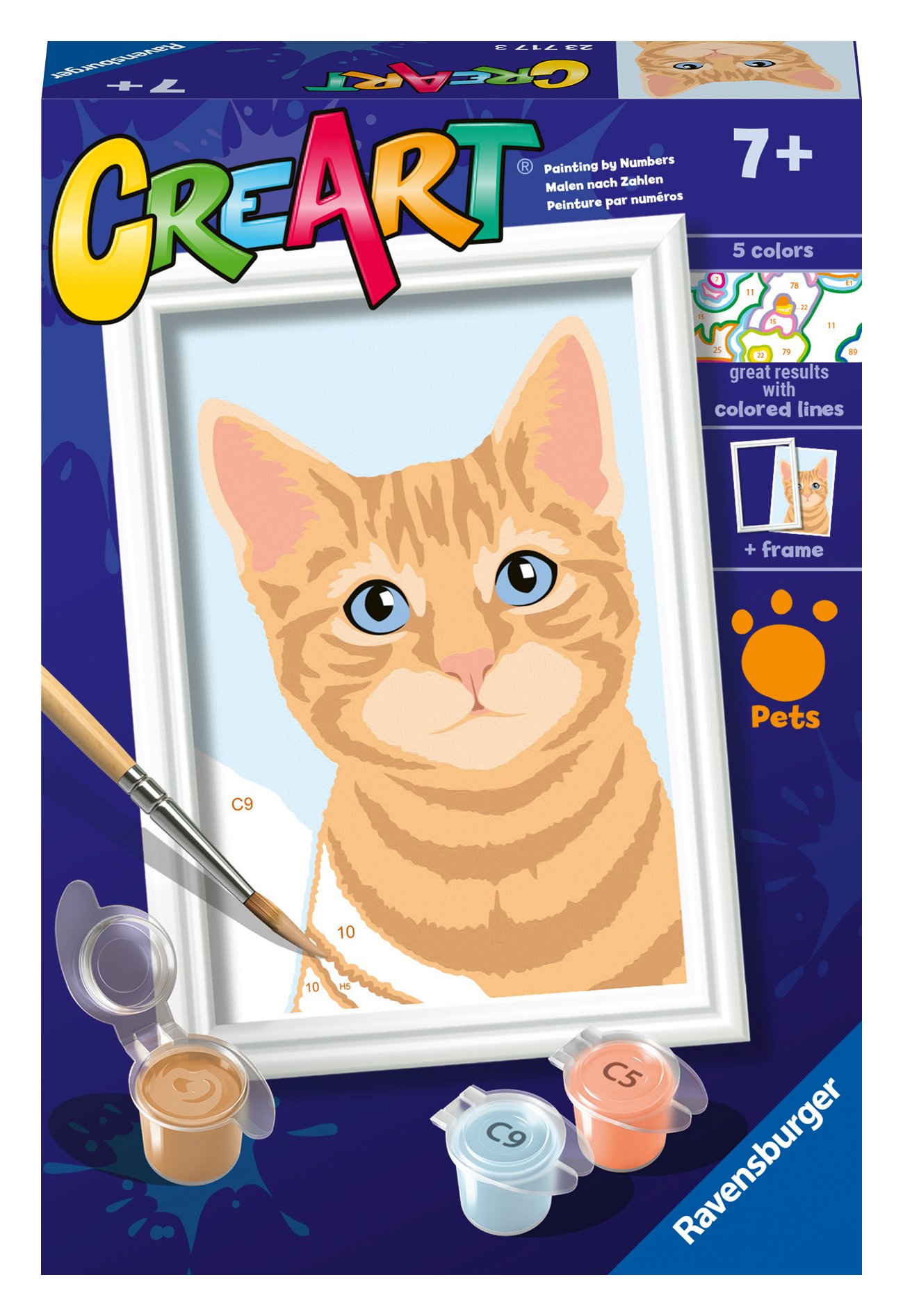 Ravensburger maalimine numbrite järgi Oranž Tabby Numbrite järgi maalimine on tore käeline tegevus nii suurtele kui väikestele kunstisõpradele!