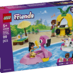LEGO Friends Ükssarviku ja flamingo basseinipidu Lõbus mänguasi 2 mininuku ja kassifiguuriga