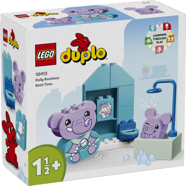 Väikelastele mõeldud loomade mänguasi LEGO® DUPLO® Minu esimesed päevarutiinid: vanniskäik õpetab väikelastele hügieeni