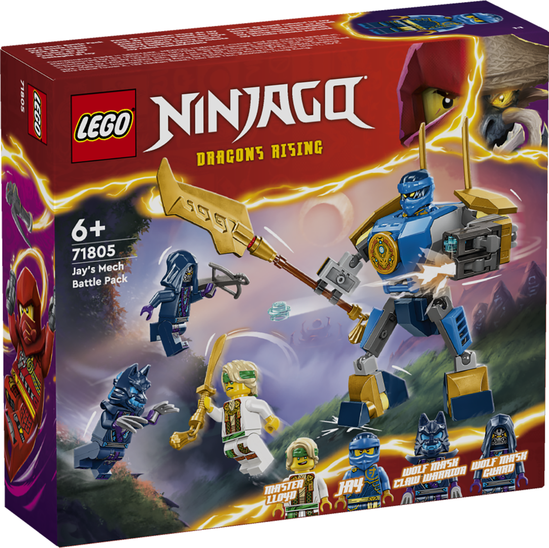 LEGO Ninjago Jay Lahinguroboti komplekt LEGO® NINJAGO® Jay lahinguroboti mängukomplekt võimaldab lastel mängida rollimänge hästi liigutatava roboti mängufiguuri ja 4 NINJAGO tegelaskujuga.