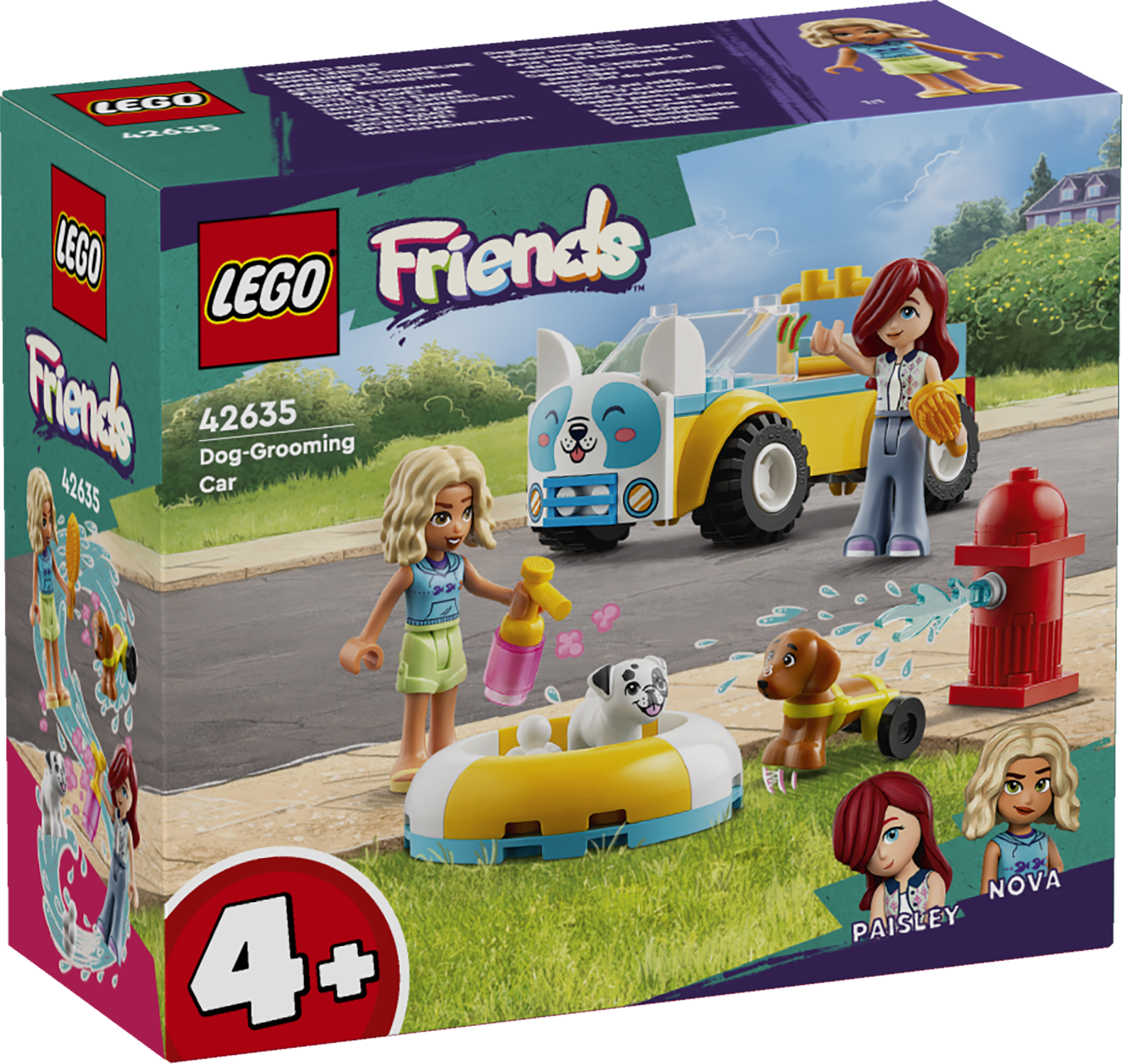 LEGO Friends Koerahooldusauto LEGO Friends Koerahooldusauto ehitusmänguasjaga lastele on kaasas kaks mininukku ja kaks koerafiguuri loovmänguks.