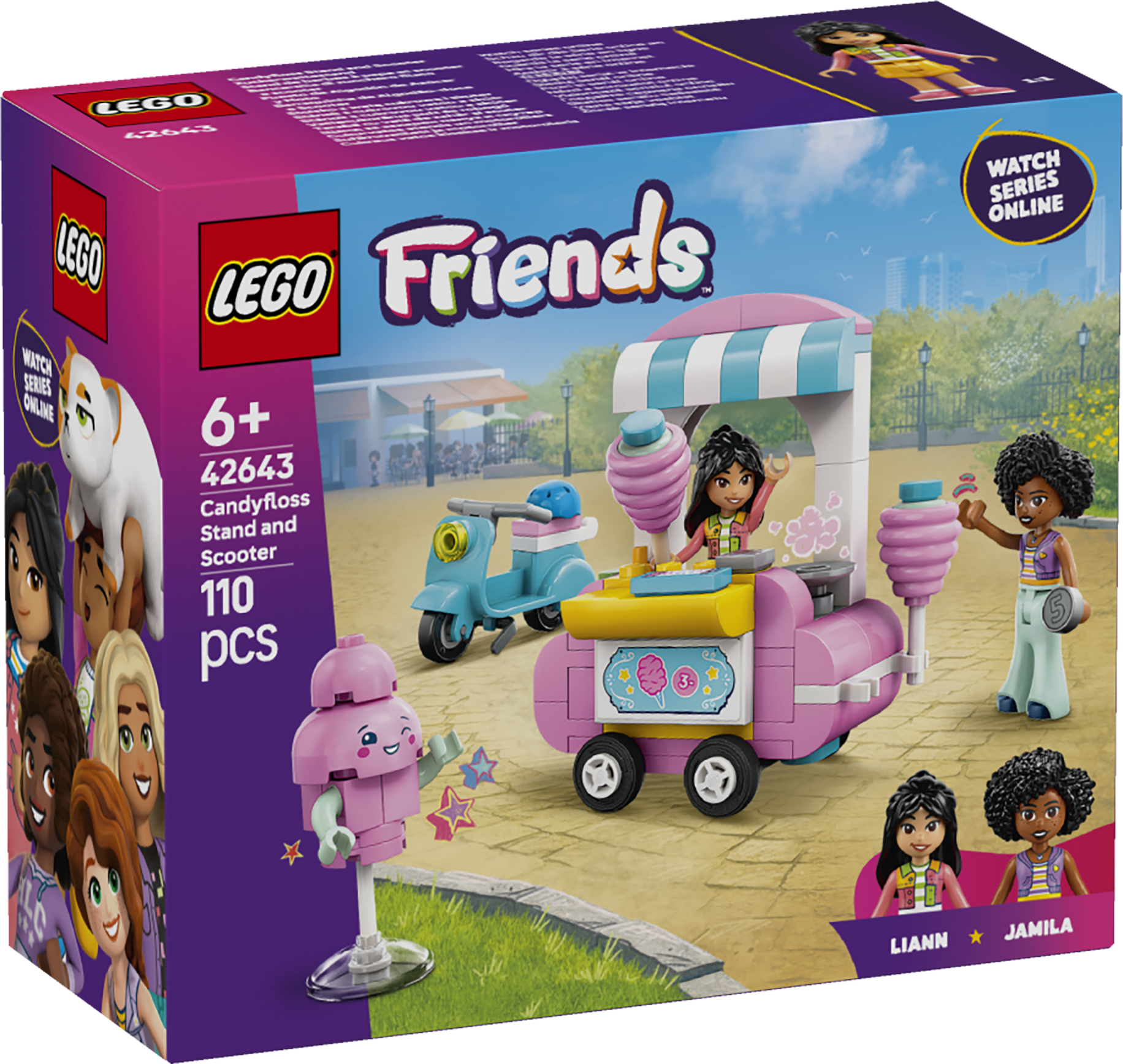 LEGO Friends Suhkruvatilett ja motoroller Selle mobiilse toidukäruga on kaasas 2 mininukku