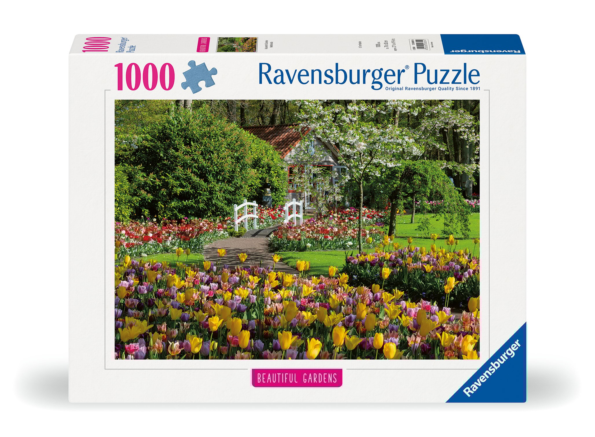 Ravensburger pusle 1000 tk: Keukenhofi aiad Suurepärane kingitus - puslede kokkupanek on tore ja lõbus tegevus