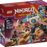 LEGO Ninjago Zane’i lahinguvormis robot LEGO NINJAGO Zane’i lahinguvormis roboti ehituskomplekt 3 minifiguuriga võimaldab lastel etendada lugusid telesarja NINJAGO Dragons Rising 3. hooajast.