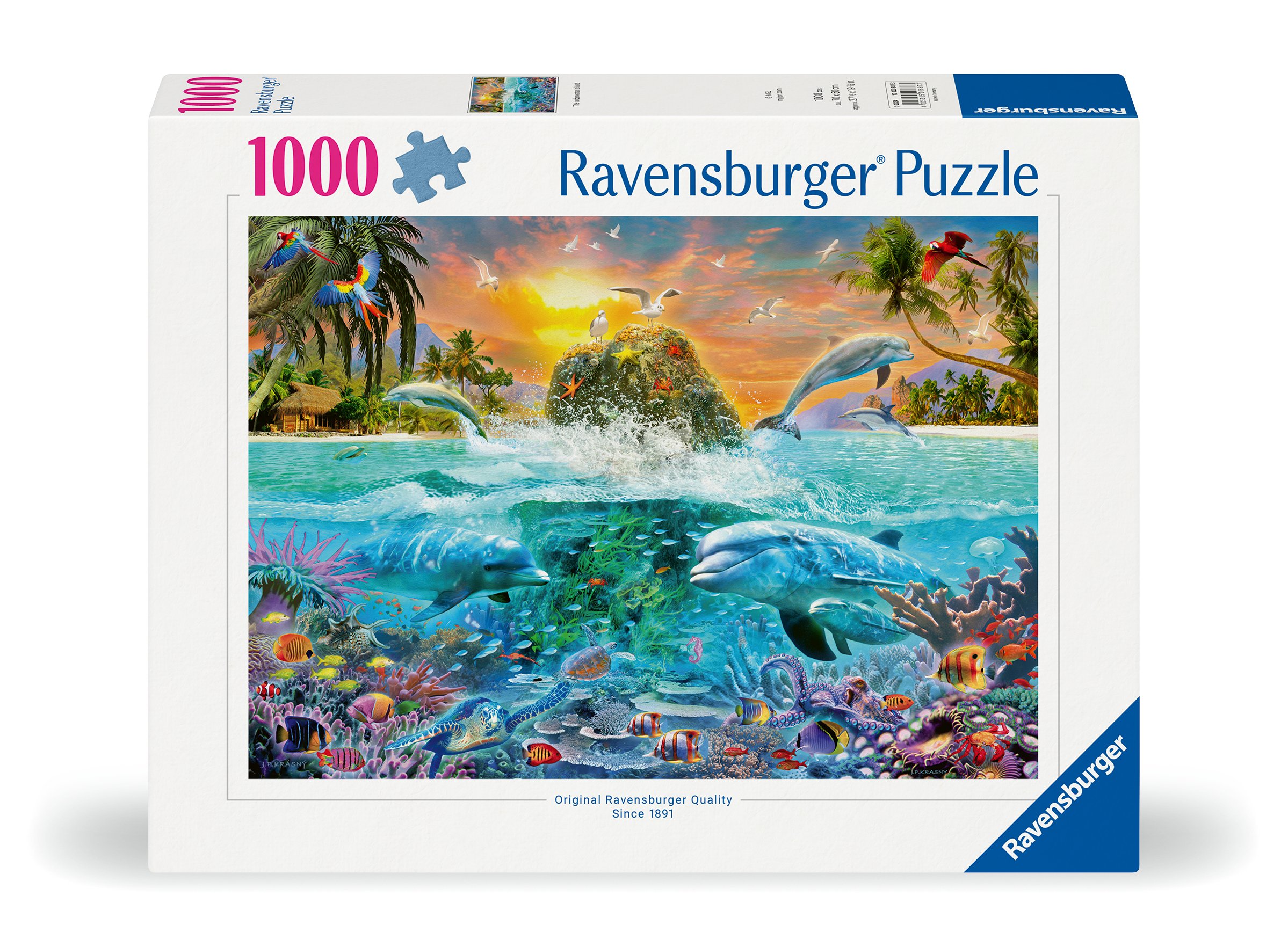 Ravensburger pusle 1000 tk: veealune saar Suurepärane kingitus - puslede kokkupanek on tore ja lõbus tegevus